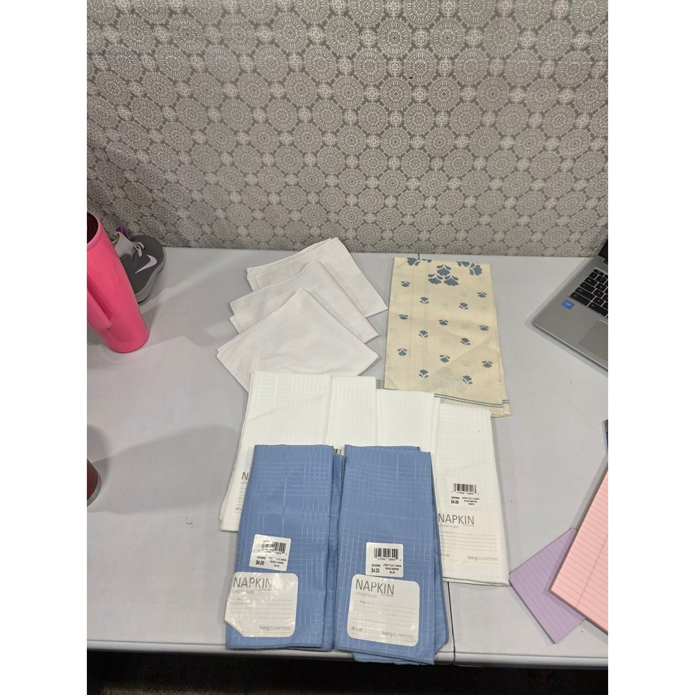 Assorted Napkins Lot,‎ Floral, White, Blue, Various Patterns Holiday